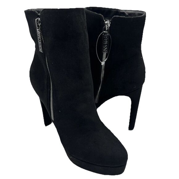 NEW Guess Dejah3 Stiletto Heel Boot in Black Fabric For Women's Size 7 1/2 - Picture 2 of 12